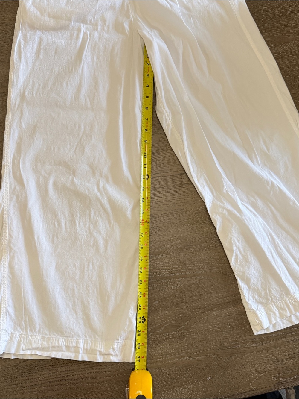 Athleta White Linen Wide Leg Pants with Elastic Waist and draw string Size XS - Picture 3 of 8